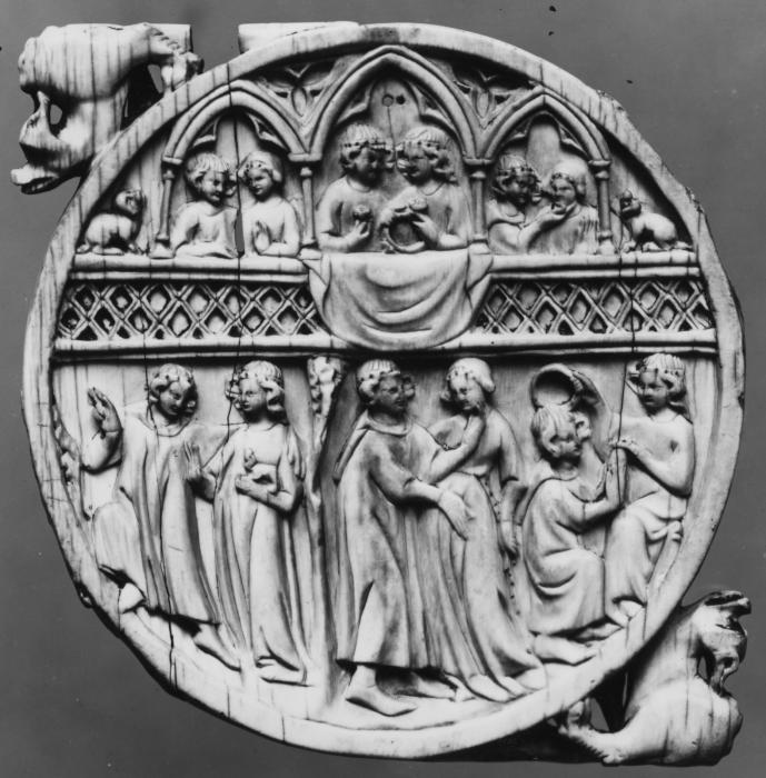 Mirror case (valve de miroir, frise d'arcatures, colonnettes) (Front)