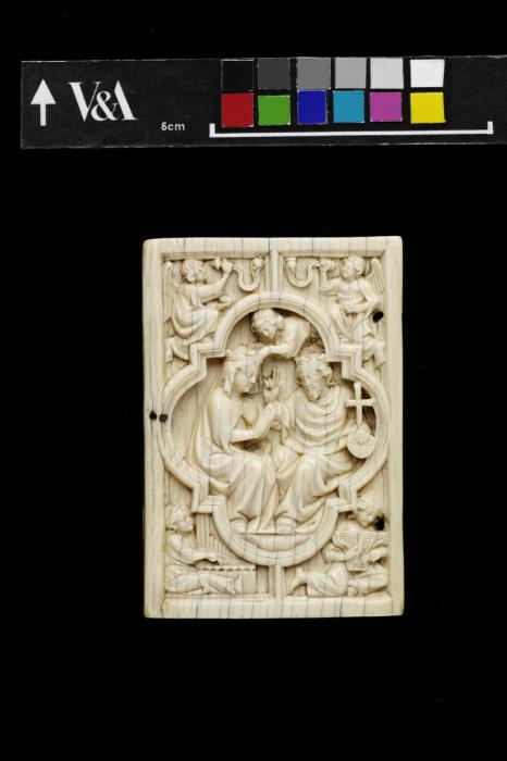 Diptych, with quatrefoils (quatre-feuille) (Wing, left)
