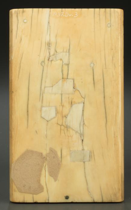Wing, right (fragment of a diptych), 1 register, 1 arch across (plaquette) (Back)