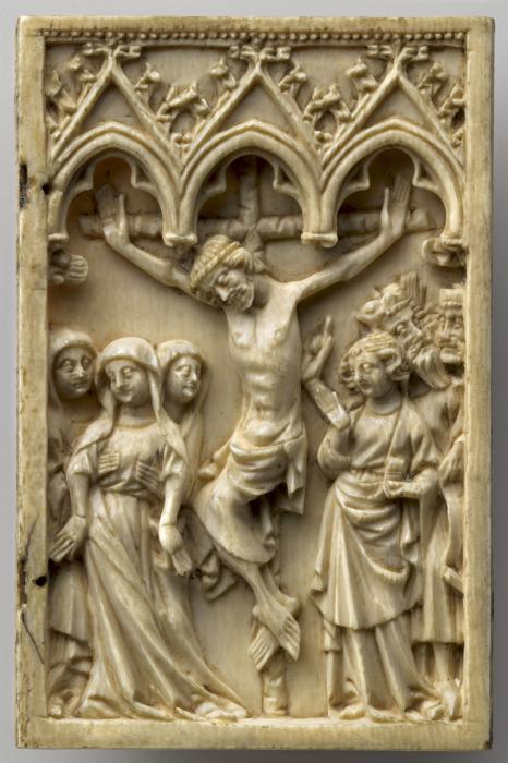 Wing, right (fragment of a diptych), 1 register, 3 arches across (frise d'arcatures; plaquette) (Front)