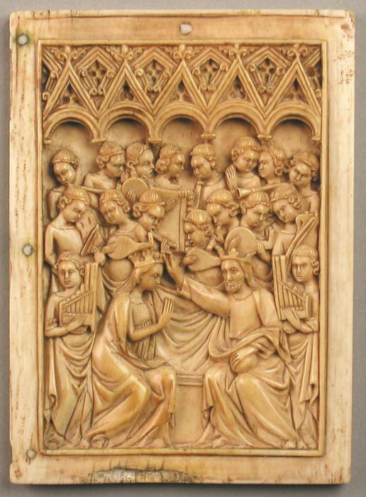 Wing, right (fragment of a diptych), 1 register, 5 arches across (plaquette, frise d'arcatures) (Front)