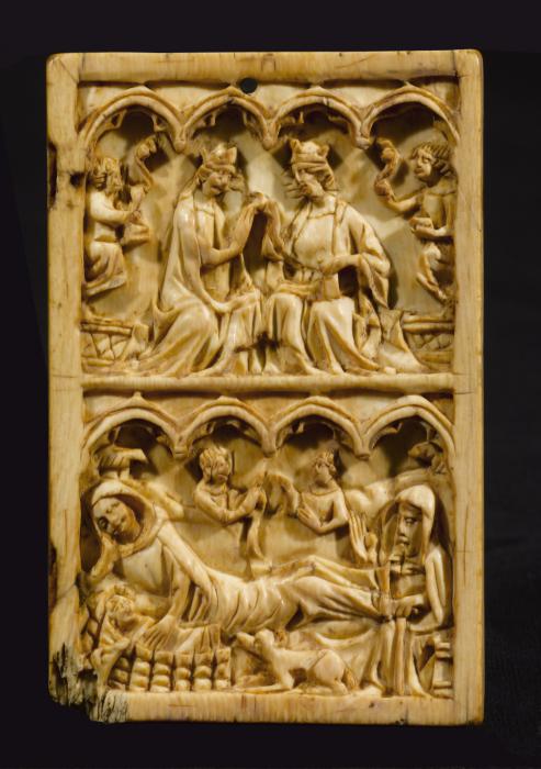 Wing, right (fragment of a diptych), 2 registers, 4 arches across (frise d'arcatures) (Front)
