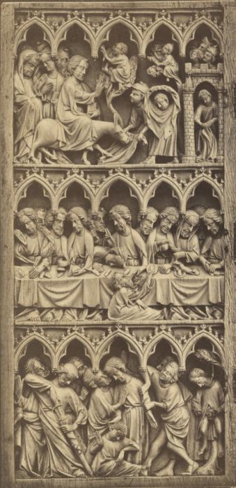 Diptych, 3 registers, 5 arches across (frise d'arcatures) (Wing, left)