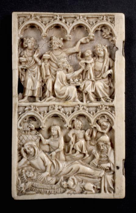 Wing, left (fragment of a diptych), 2 registers, 4 arches across (frise d'arcatures) (Front)