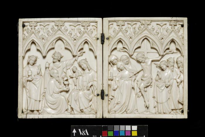 Diptych, 1 register, 3 arches across (plaquettes; frise d'arcatures) (Front)