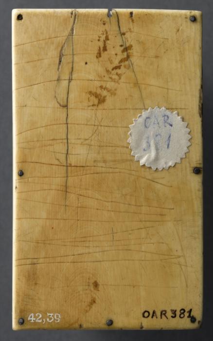 Wing, right (fragment of a diptych), 1 register (plaquette) (Back)