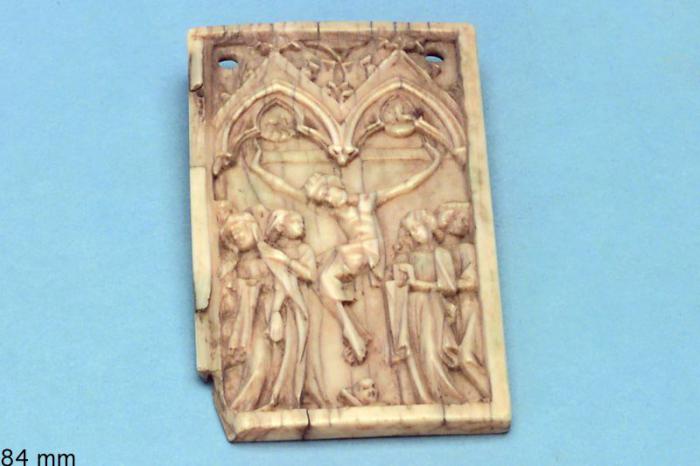 Wing, right (fragment of a diptych), 1 register, 2 arches across (frise d'arcatures; plaquette) (Front)