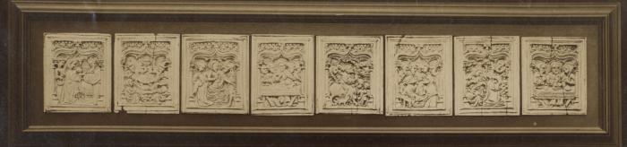 Panel (possibly fragment of a box), 1 register, 1 ogee arch across (plaquette) (Front; group)