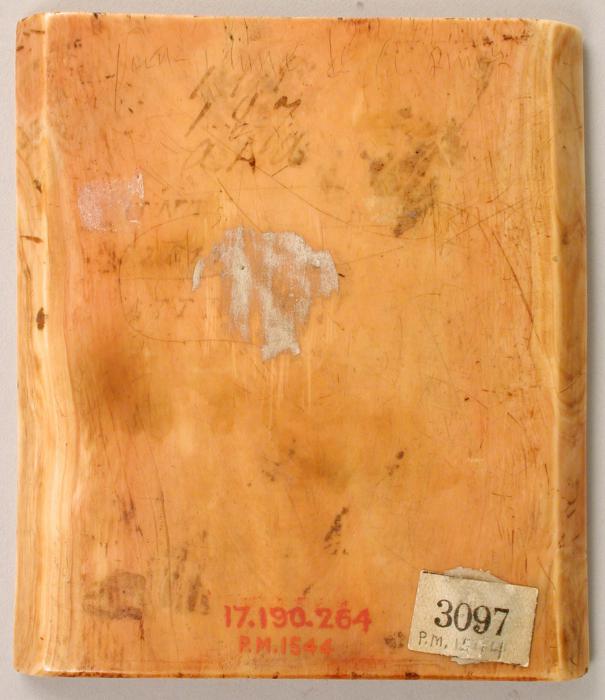 Panel (probably a pax), 1 register, 1 ogee arch across (plaquette; baiser de paix) (Back)