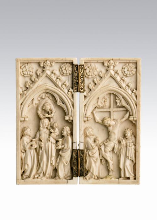 Diptych, 1 register, 1 arch across (plaquettes) (Front)