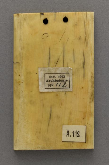 Wing, right (fragment of a diptych), 1 register, 3 arches across (frise d'arcatures; plaquette) (Back)