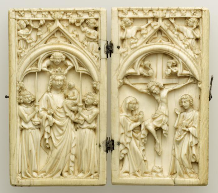 Diptych, 1 register, 1 arch across (plaquettes) (Front)