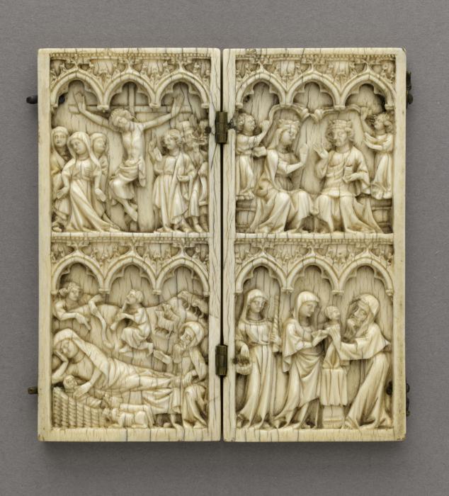 Diptych, 2 registers, 3 arches across (frise d'arcatures) (Front)