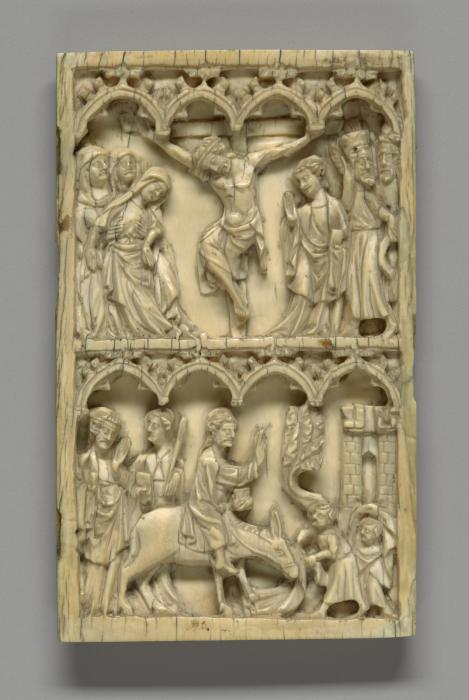 Wing, right (fragment of a diptych), 2 registers, 4 arches across (frise d'arcatures) (Front)