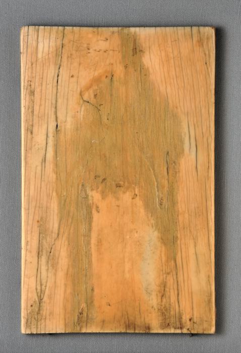 Wing, left (fragment of a diptych), 1 register, 1 arch across (plaquette; colonnettes) (Back)