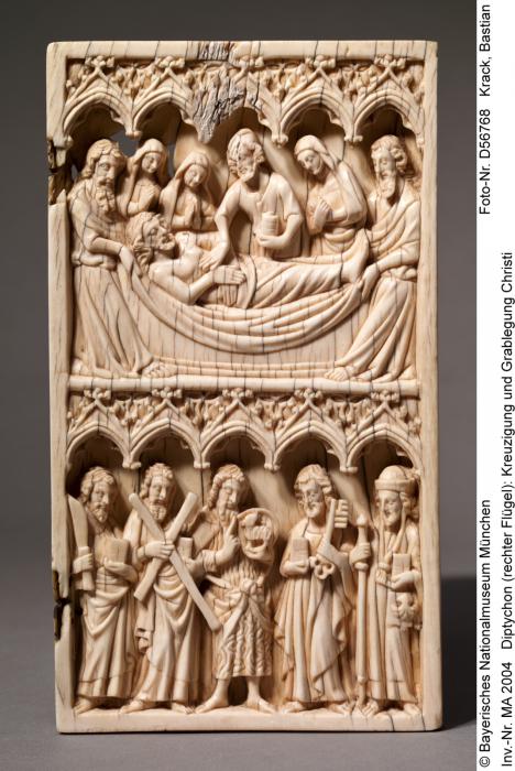 Diptych, 2 registers, 5 arches across (frise d'arcatures) (Wing, right, back)