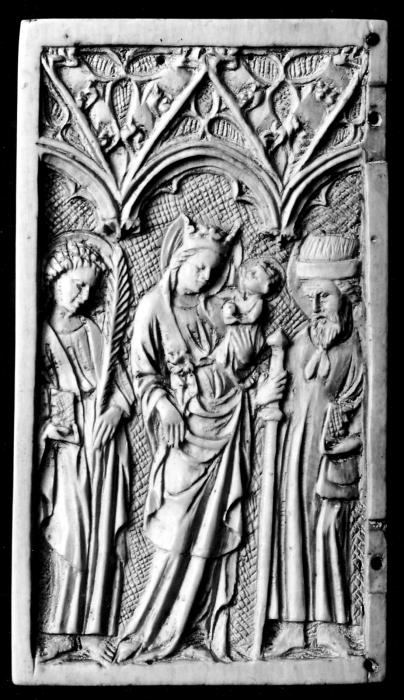 Writing tablet, 1 register, 1 full and 2 half arches across (tablette à écrire; plaquette; frise d'arcatures); probably reused as a diptych (Front)