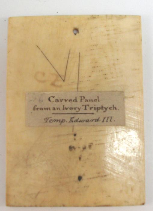 Panel (fragment of a box or tabernacle), 1 register, 1 arch across (plaquette; boite) (Back)