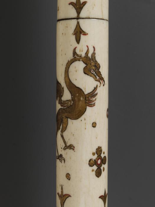 Painted crozier (crosse) (Detail, staff)