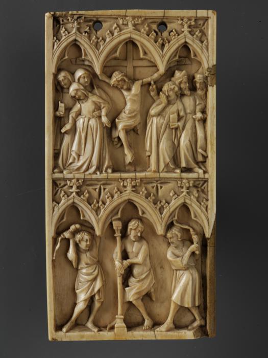 Wing, left (part of a diptych), 2 registers, 3 arches across (frise d'arcatures) (Front)