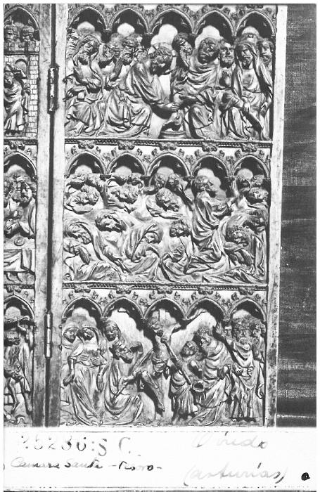 Diptych, 3 registers, 5 arches across (frise d'arcatures) (Front, detail)