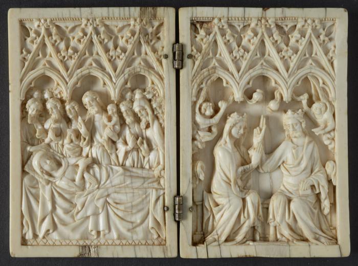 Diptych, 1 register, 3 arches across (plaquettes; frise d'arcatures) (Front)