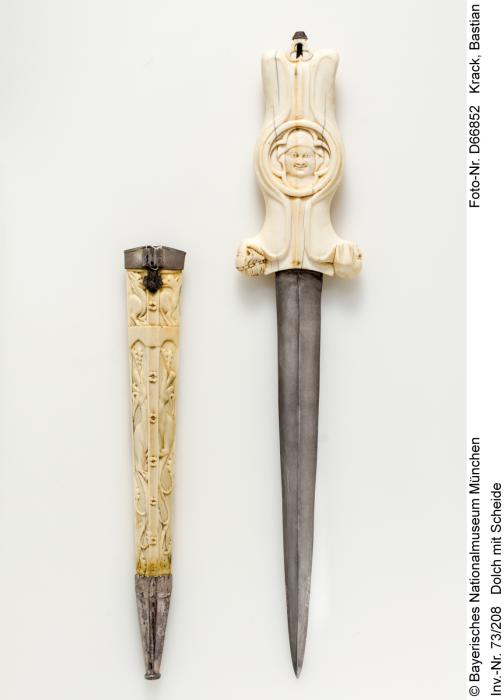 Dagger handle and sheath, with arches and bands of rosettes (manche et fourreau de poignard; décor de roses) (Side 2)