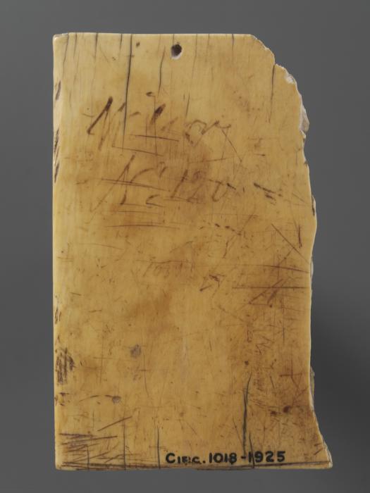 Wing, left (fragment of a diptych), 1 register, band of rosettes (plaquette; décor de roses) (Back)