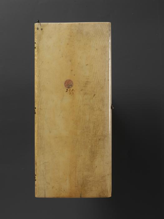 Diptych, 3 registers, 6 arches across (frise d'arcatures; colonnettes) (Back, wing, left)