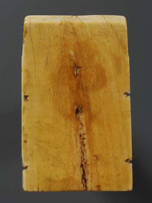 Centre panel (fragment of a polyptych), 1 register, 1 trefoil arch across (plaquette; colonnettes) (Back)