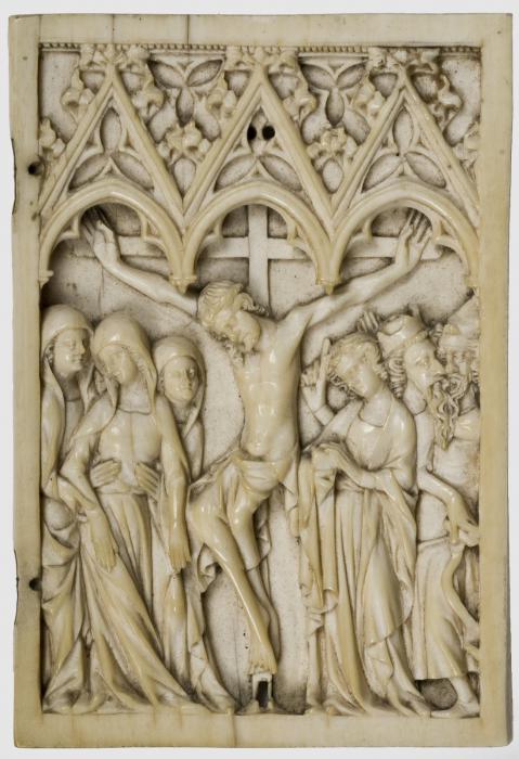 Wing, right (fragment of a diptych), 1 register, 3 arches across (frise d'arcatures; plaquette) (Front)