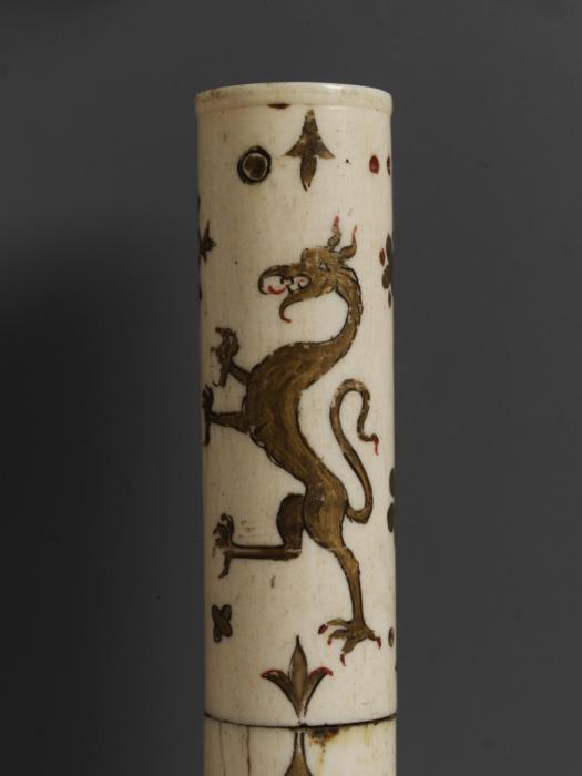 Painted crozier (crosse) (Detail, staff)