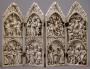 Gabled polyptych, 2 registers, 1 arch across (frise d'arcatures; colonnettes) (Front)