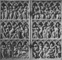 Diptych, 3 registers, 5 arches across (frise d'arcatures; colonnette) (Front)