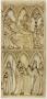 Diptych, 2 registers, 3 arches across, bands of rosettes (frise d'arcatures; décor de roses) (Wing, right)