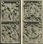 Wing, right (part of a diptych), 2 registers, bands of rosettes (décor de roses) (Front)