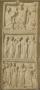 Wing, left (part of a diptych), 3 registers, bands of rosettes (décor de roses) (Front)