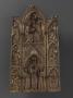 Gabled triptych, 3 registers and 2 registers, 1 arch across (Front, open)