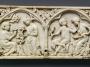 Panel (fragment of a casket), 1 register, 2 arches across (coffret; frise d'arcatures; colonnettes) (Front, detail)