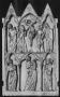 Gabled centre panel (fragment of a triptych), 2 registers, 3 arches across (frise d'arcatures; colonnettes) (Front)