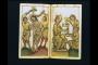 Devotional booklet, with covers, 1 register, 2 arches across and 6 painted panels (frise d'arcatures; plaquette) (Folios 2v-3r)