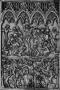 Diptych, 1 register, 4 arches across (frise d'arcatures); used as part of the binding of a book (Wing, left (back cover))