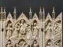 Triptych with gables, 3 registers, with arches across (frise d'arcatures; colonnettes) (Front, detail)