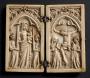 Diptych, 1 register, 1 arch across (plaquettes) (Front)