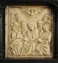 40 panels, 1 register, 1 ogee arch across; inserted in a wooden cabinet (Row 1, panel 8)