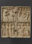 Wing, right (part of a diptych), 2 registers, bands of rosettes (décor de roses) (Front)