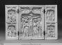 Triptych, 1 register and 2 registers, 1 ogee arch across (Front)