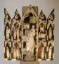 Gabled polyptych, with arches (tabernacle; frise d'arcatures; colonnettes; roses) (Front)