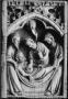Upper register of right wing (fragment of a diptych), 1 register, 1 arch across, bands of rosettes (décor de roses) (Front)