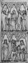 Diptych, 2 registers, 3 arches across, bands of rosettes (frise d'arcatures; décor de roses) (Wing, left)